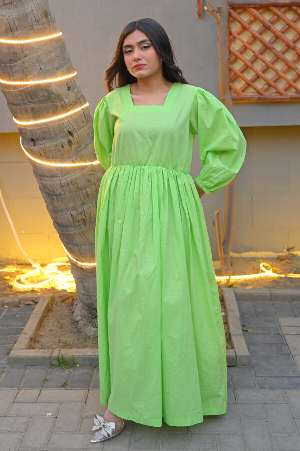 Neon Green Long Dress - Image 2