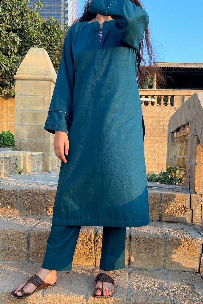 Khaddar Solid Blue