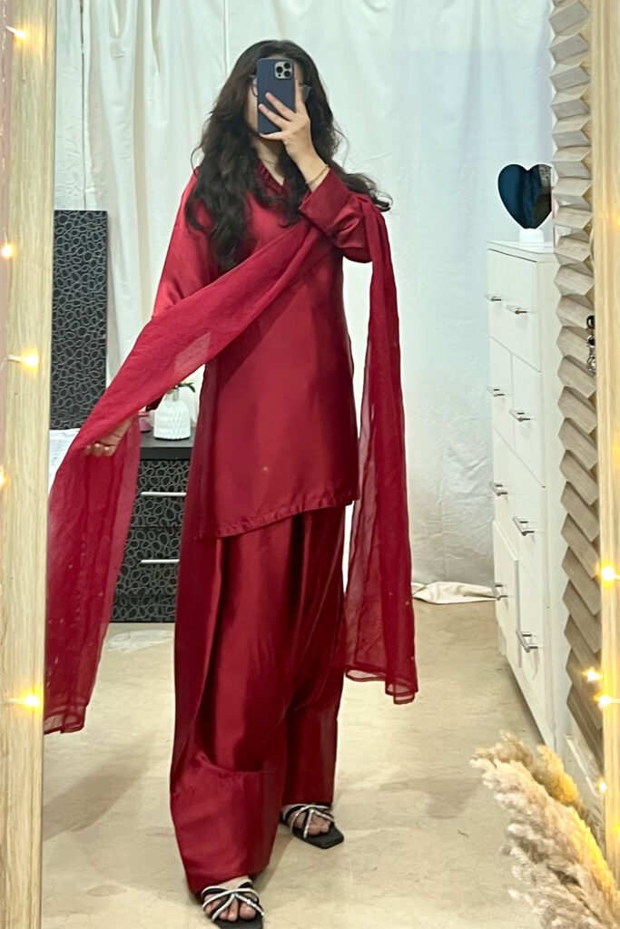 ELLA - Maroon Farshi Set