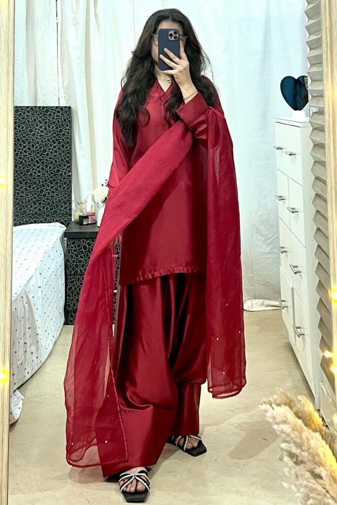 ELLA - Maroon Farshi Set