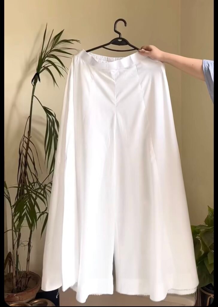 Wide leg plazo white